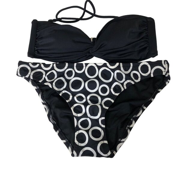 VICTORIA'S SECRET BLACK WHITE 2 PIECES SWIMSUIT SMALL NEW - Picture 9 of 9